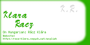 klara racz business card