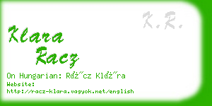 klara racz business card